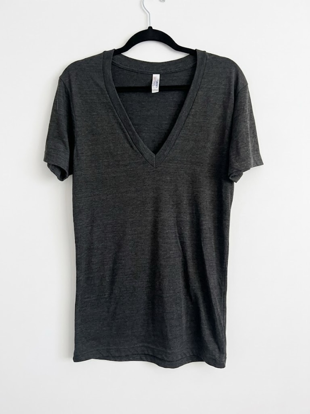 American Apparel The Track Shirt Unisex Dark Heathered Gray Small y2k made in US